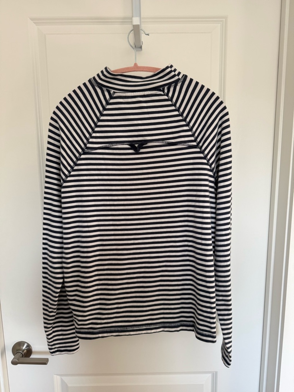 FP Movement by Free People Restoration Yarn Dye Stripe Layer Navy and White Top - Picture 9 of 15